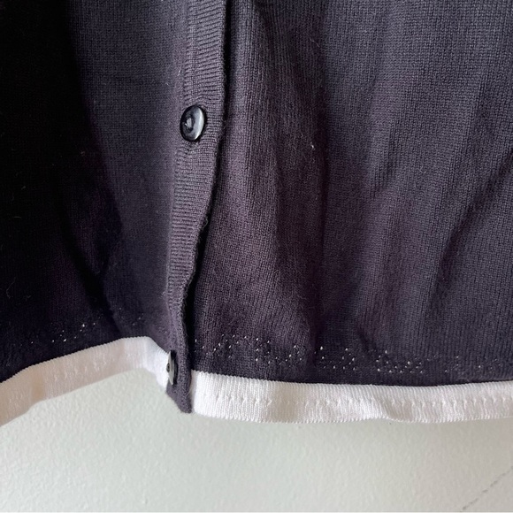 Penman’s Plus Black Button-Up Cardigan Shirt | Contrast Trim | 1X Women’s Top - Picture 2 of 9